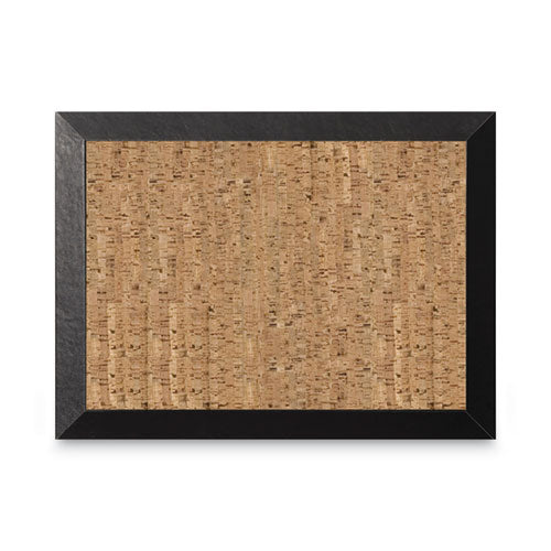 Image of MasterVision® Natural Cork Bulletin Board, 36" x 24", Tan Surface, Black Wood Frame