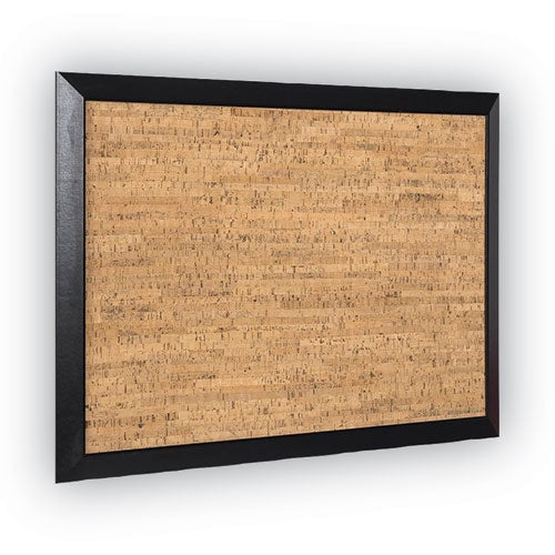 Image of MasterVision® Natural Cork Bulletin Board, 36" x 24", Tan Surface, Black Wood Frame