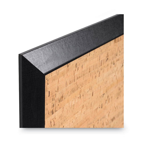 Image of MasterVision® Natural Cork Bulletin Board, 36" x 24", Tan Surface, Black Wood Frame