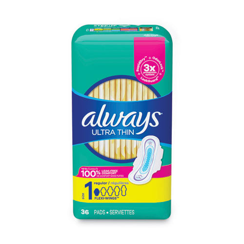 Image of Always® Ultra Thin Pads, Regular, 36/pack