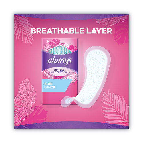 Image of Always® Thin Daily Panty Liners, Regular, 120/pack, 6 Packs/carton