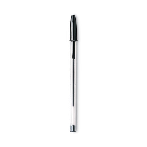 Image of BIC® Cristal Xtra Smooth Ballpoint Pen, Stick, Medium 1 Mm, Black Ink, Clear Barrel, Dozen