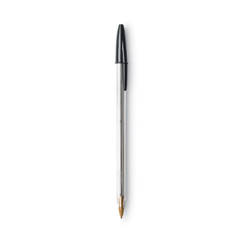 Image of BIC® Cristal Xtra Smooth Ballpoint Pen, Stick, Medium 1 Mm, Black Ink, Clear Barrel, Dozen