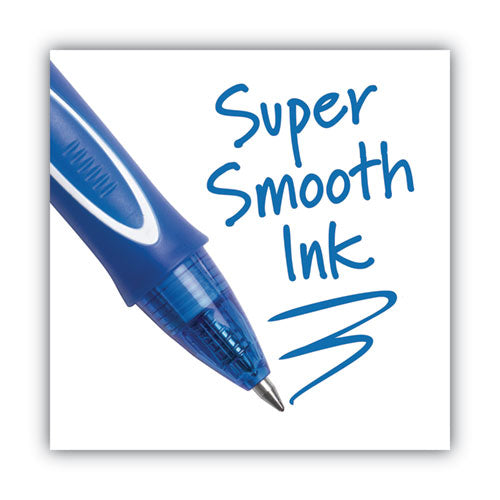 Image of BIC® Gel-Ocity Quick Dry Gel Pen, Retractable, Medium 0.7 Mm, Blue Ink, Blue Barrel, Dozen