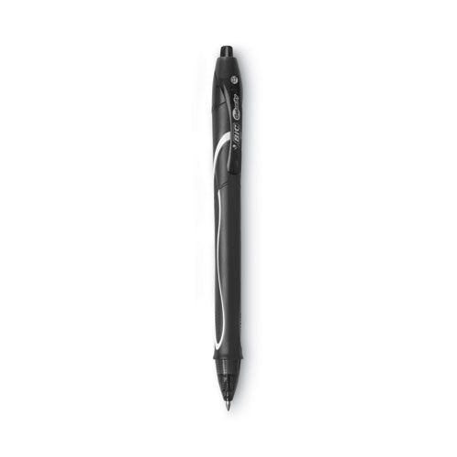 Image of BIC® Gel-Ocity Quick Dry Gel Pen, Retractable, Medium 0.7 Mm, Black Ink, Black Barrel, Dozen