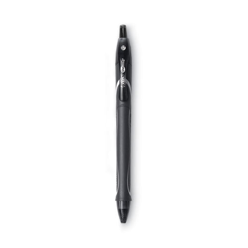 Image of BIC® Gel-Ocity Quick Dry Gel Pen, Retractable, Medium 0.7 Mm, Black Ink, Black Barrel, Dozen