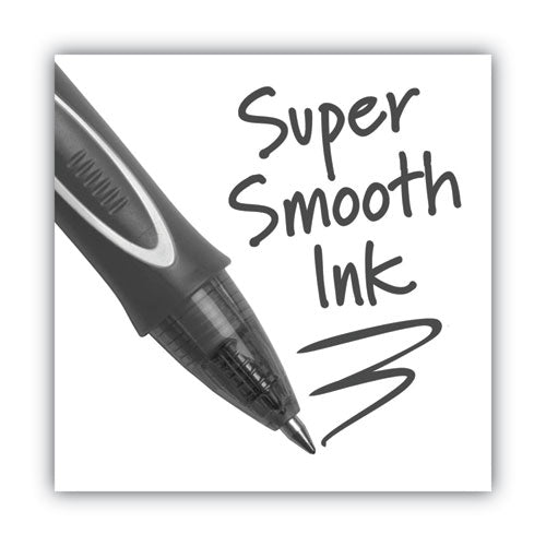 Image of BIC® Gel-Ocity Quick Dry Gel Pen, Retractable, Medium 0.7 Mm, Black Ink, Black Barrel, Dozen