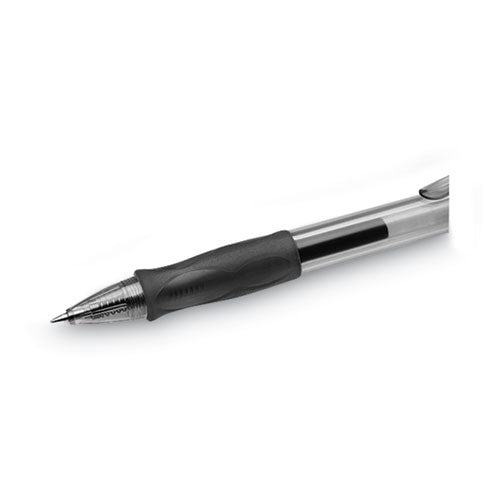 Image of BIC® Gel-Ocity Gel Pen, Retractable, Medium 0.7 Mm, Black Ink, Translucent Black Barrel, Dozen