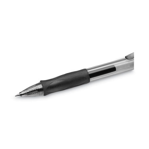 Image of BIC® Gel-ocity Gel Pen Value Pack, Retractable, Medium 0.7 mm, Black Ink, Clear/Black Barrel, 24/Pack