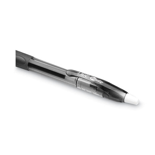 Image of BIC® Gel-ocity Gel Pen Value Pack, Retractable, Medium 0.7 mm, Black Ink, Clear/Black Barrel, 24/Pack