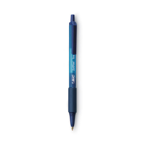Image of BIC® Soft Feel Ballpoint Pen Value Pack, Retractable, Medium 1 Mm, Blue Ink, Blue Barrel, 36/pack