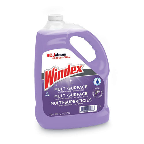 Image of Windex® Non-Ammoniated Glass/multi Surface Cleaner, Pleasant Scent, 128 Oz Bottle, 4/ct