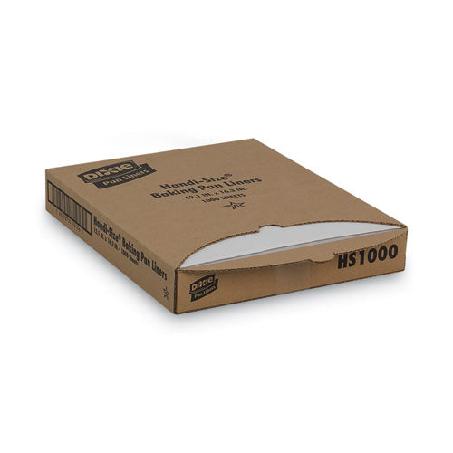 Image of Dixie® Greaseproof Liftoff Pan Liners, 12.2 x 16.38, White, 1,000/Carton