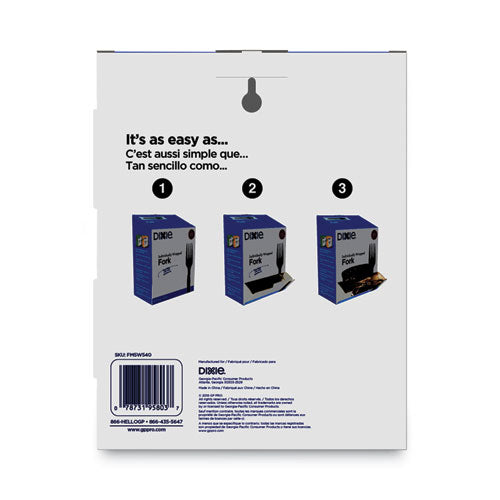 Image of Dixie® Grab'N Go Wrapped Cutlery, Fork, Plastic, Black, 90/Box, 6 Boxes/Carton