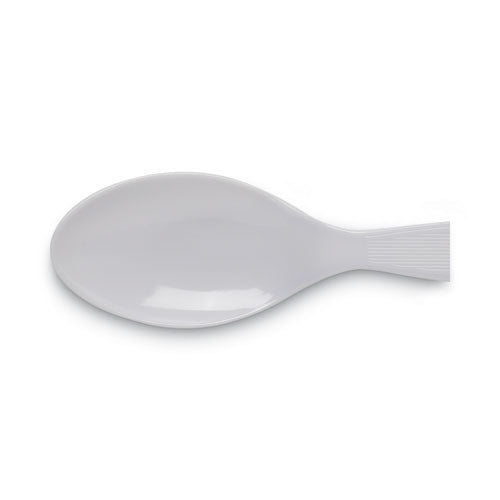 Image of Dixie® Individually Wrapped Mediumweight Polystyrene Cutlery, Spoon, Plastic, White, 1,000/Carton