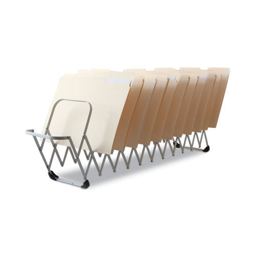 Image of LEE Flexifile Expandable Collator To Organizer, 12 Sections, Letter To Legal Size Files, 6" X 6.75" X 10.5", Silver