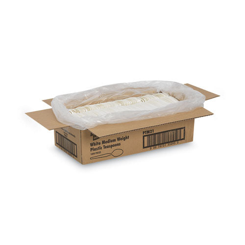 Image of Dixie® Plastic Cutlery, Mediumweight Spoon, White, 1,000/Carton