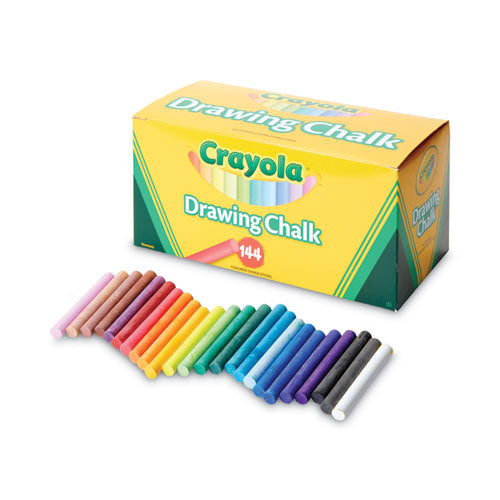 Image of Crayola® Colored Drawing Chalk, 3.19" x 0.38" Diameter, Six Each of 24 Assorted Colors, 144 Sticks/Set