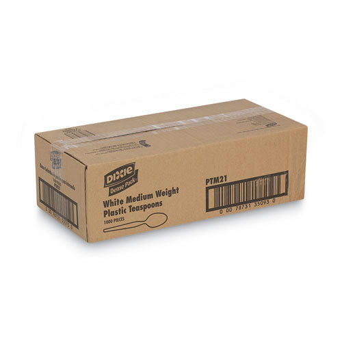 Image of Dixie® Plastic Cutlery, Mediumweight Spoon, White, 1,000/Carton