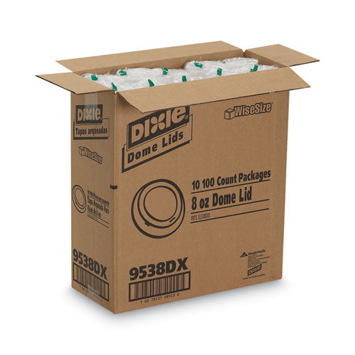 Image of Dixie® Drink-Thru Lid, Fits 8 oz Hot Cups, Plastic, White, 1,000/Carton