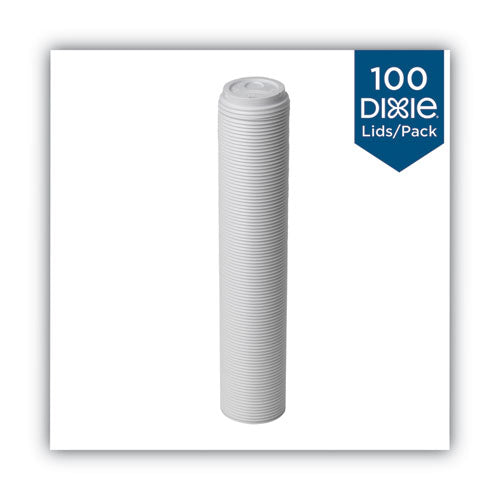 Image of Dixie® Dome Drink-Thru Lids, Fits 10 oz to 20 oz Dixie Hot Cups, Plastic, White, 100/Pack