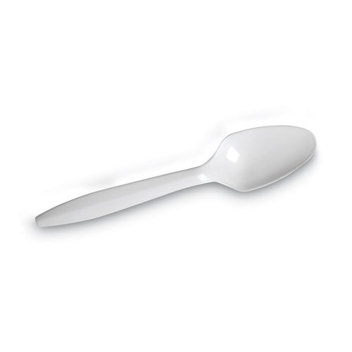 Image of Dixie® Plastic Cutlery, Mediumweight Spoon, White, 1,000/Carton