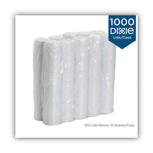 Image of Dixie® Dome Drink-Thru Lids, Fits 10 oz to 16 oz Hot Cups, Plastic, White, 1,000/Carton