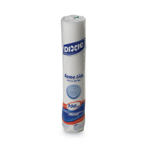Image of Dixie® Drink-Thru Lid, Fits 8 oz Hot Cups, Plastic, White, 1,000/Carton