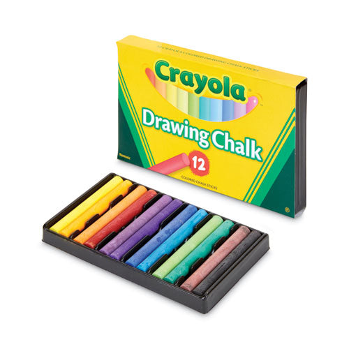 Image of Crayola® Colored Drawing Chalk, 3.19" x 0.38" Diameter, 12 Assorted Colors 12 Sticks/Set