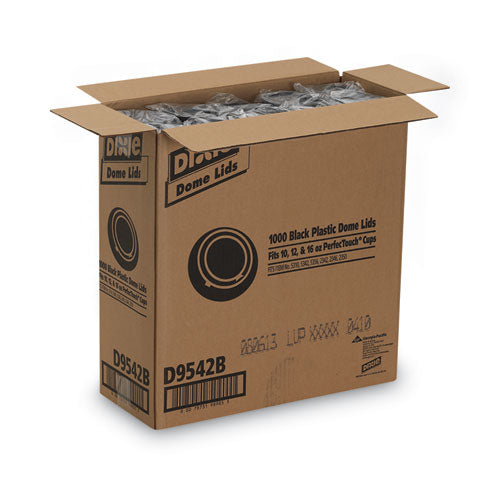 Image of Dixie® Drink-Thru Lids, Fits 10 oz to 20 oz Hot Cups, Plastic, Black, 1,000/Carton
