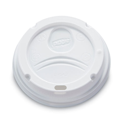 Image of Dixie® Dome Drink-Thru Lids, Fits 10 oz to 16 oz PerfecTouch Hot Cups/12 oz to 20 oz WiseSize Hot Cups, Plastic, White, 50/Pack