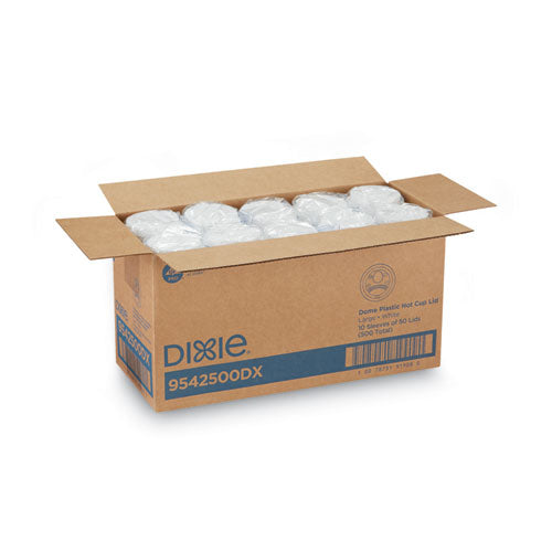 Image of Dixie® Dome Lid, Fits 10 oz to 16 oz PerfecTouch Hot Cups/12 oz to 20 oz WiseSize Hot Cups, Plastic, White, 500/Carton