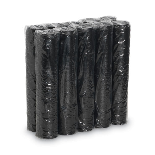 Image of Dixie® Drink-Thru Lids, Fits 10 oz to 20 oz Hot Cups, Plastic, Black, 1,000/Carton