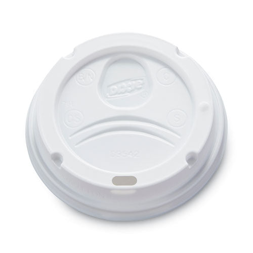 Image of Dixie® Dome Lid, Fits 10 oz to 16 oz PerfecTouch Hot Cups/12 oz to 20 oz WiseSize Hot Cups, Plastic, White, 500/Carton