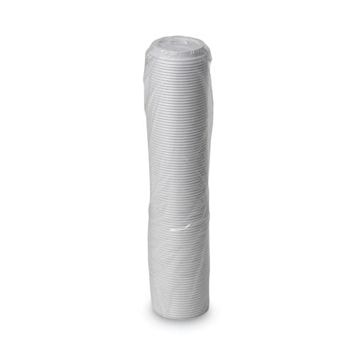 Image of Dixie® Dome Drink-Thru Lids, Fits 10 oz to 20 oz Dixie Hot Cups, Plastic, White, 100/Pack