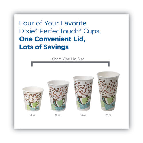 Image of Dixie® Dome Drink-Thru Lids, Fits 10 oz to 16 oz Hot Cups, Plastic, White, 1,000/Carton