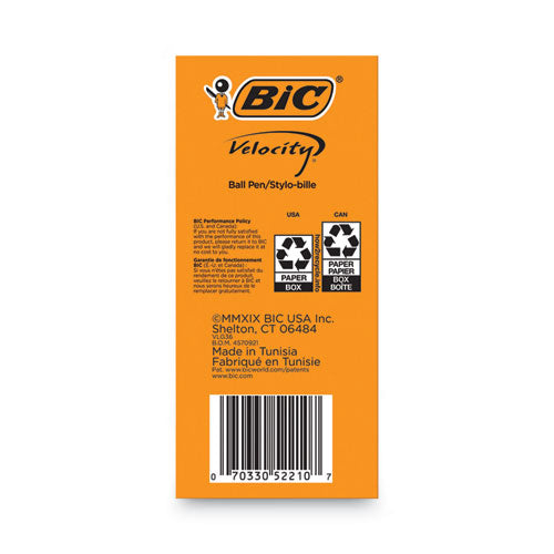 Image of BIC® Velocity Easy Glide Ballpoint Pen Value Pack, Retractable, Medium 1 Mm, Black Ink, Black Barrel, 36/pack