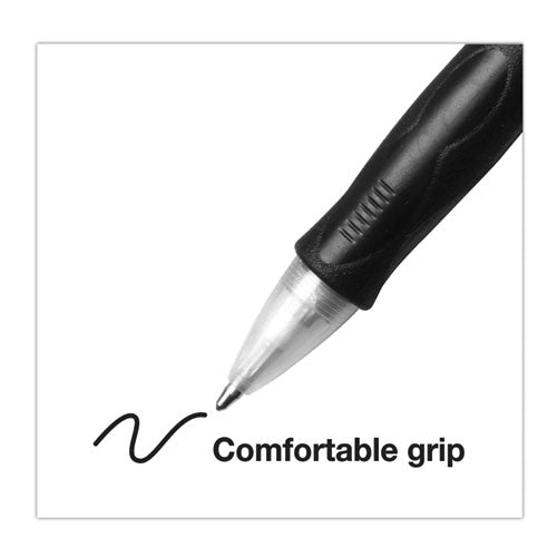 Image of BIC® Velocity Easy Glide Ballpoint Pen, Retractable, Medium 1 Mm, Black Ink, Translucent Black Barrel, Dozen
