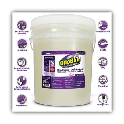 Image of OdoBan® Concentrated Odor Eliminator And Disinfectant, Lavender Scent, 5 Gal Pail