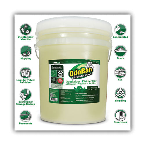 Image of OdoBan® Concentrated Odor Eliminator And Disinfectant, Eucalyptus, 5 Gal Pail