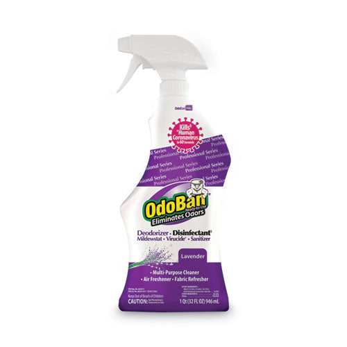 Image of OdoBan® Rtu Odor Eliminator And Disinfectant, Lavender, 32 Oz Spray Bottle, 12/carton