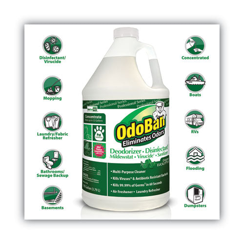 Image of OdoBan® Concentrated Odor Eliminator And Disinfectant, Eucalyptus, 1 Gal Bottle