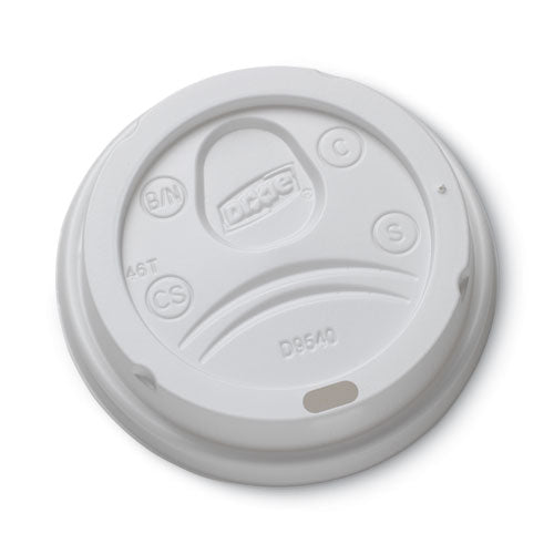 Image of Dixie® Sip-Through Dome Hot Drink Lids, Fits 10 oz Hot Cups, Plastic, White, 100/Pack