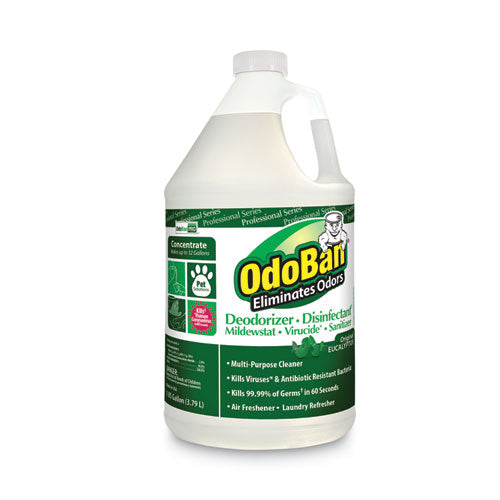 Image of OdoBan® Concentrated Odor Eliminator, Eucalyptus, 1 Gal Bottle, 4/carton