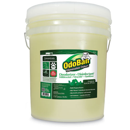 Image of OdoBan® Concentrated Odor Eliminator And Disinfectant, Eucalyptus, 5 Gal Pail