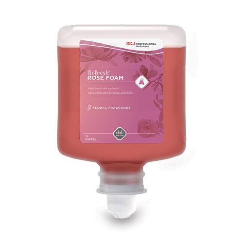Image of SC Johnson Professional® Refresh Foaming Hand Soap Manual Cartridge Refill, Rose Scent, 1 L, 6/Carton