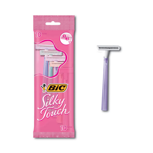 Image of BIC® Silky Touch Women's Disposable Razor, 2 Blades, Assorted Colors, 10/pack