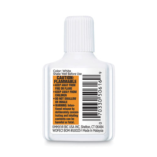 Image of BIC® Wite-Out Extra Coverage Correction Fluid, 20 mL Bottle, White, Dozen