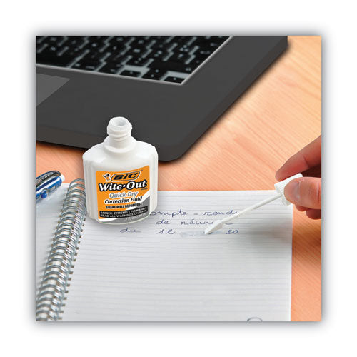 Image of BIC® Wite-Out Quick Dry Correction Fluid, 20 mL Bottle, White, Dozen