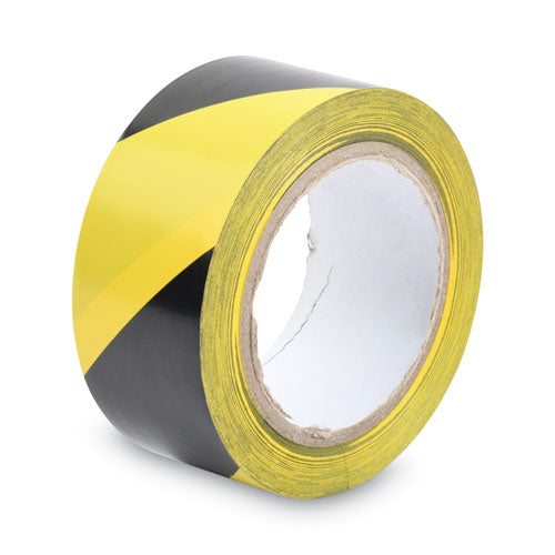 Image of Tatco Hazard Marking Aisle Tape, 2" X 108 Ft, Black/yellow